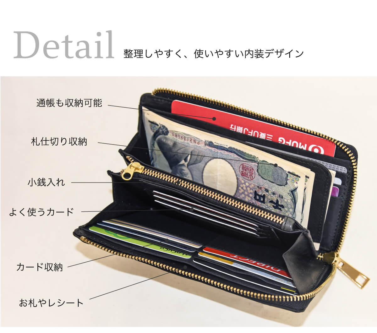 楽天市場 長財布 ブエブロレザー 型押し 日本製 国産 L字ファスナー 財布 メンズ レディース 馬革 牛革 高級 英字 お洒落 ゴールド ブラック タッセル 装飾 個性的 カード入れ 札仕切り 父の日 Japan Factory