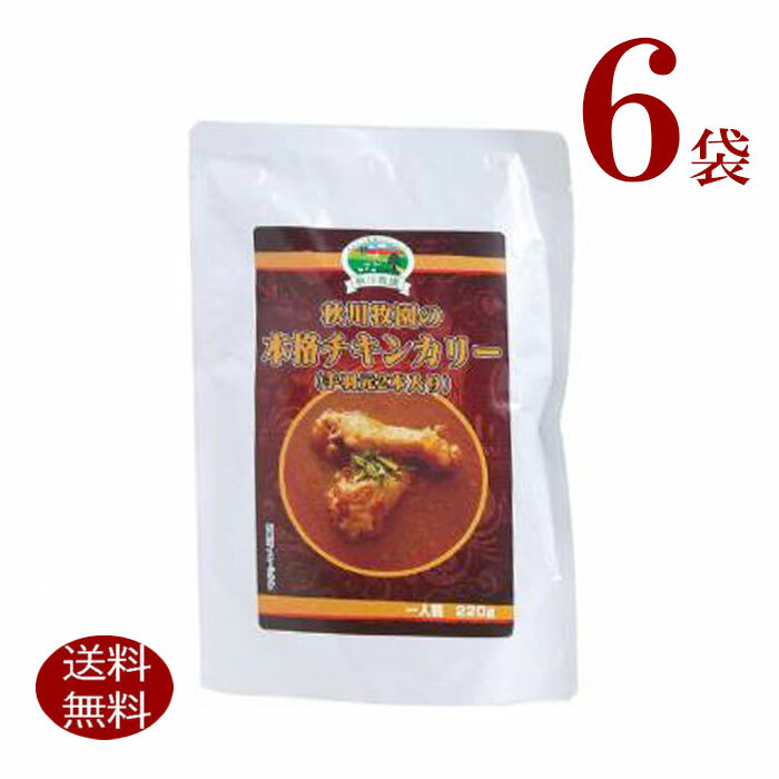 秋川牧園 本格チキンカリー 6袋化学調味料 着色料不使用レトルトカレー 簡単 時短 激安ブランド