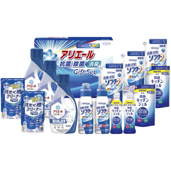 P&G 洗剤 ギフト 洗濯用洗剤 液体洗剤 キッチン用洗剤 アリエール 本体 セット 詰め合わせ 柔軟剤 ソフター 抗菌 除菌 出産 結婚 内祝い お返し 結婚祝い 出産祝い 香典返し 快気祝い 引越し 挨拶 お礼 プレゼント 送料無料 GPS-100H