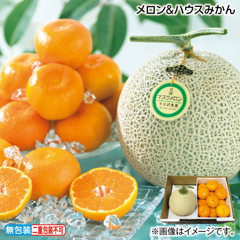 お中元 メロン＆ハウスみかん 御中元 夏ギフト ギフト 贈答 送料込み お取り寄せ お土産  (レビュー記入で300円OFFクーポン配布中)