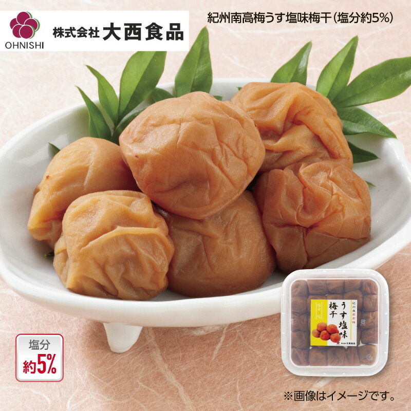 大西食品 紀州南高梅うす塩味梅干（塩分約５％） １箱 ２箱 ３箱 ４箱 送料込み ギフト プレゼント 贈答 お取り寄せ お土産 (レビュー記入で300円OFFクーポン配布中)
