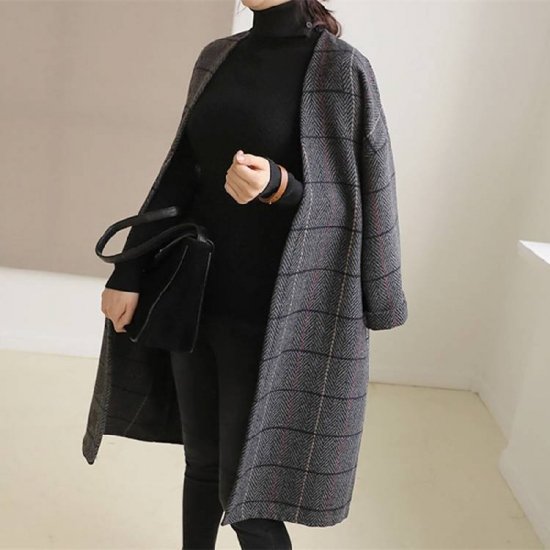 取寄チェック ロングコート レディース グレンチェックコート 大きいサイズ 冬 超ロングコート 冬服 チェック柄 マキシ丈 アウター ロングチェスター コート 6,815円