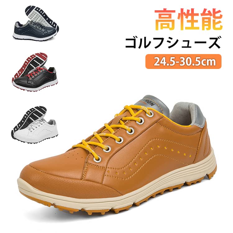 ゴルフシューズ メンズ 大きいサイズ 4E 幅広 ソフトスパイク 軽量 通気 耐久 耐滑 おしゃれ ビジネスシューズ 動きやすい 練習場用 革 皮革 革靴 レザー プレゼント 父の日 退職祝いに最適な高性能ゴルフシューズ