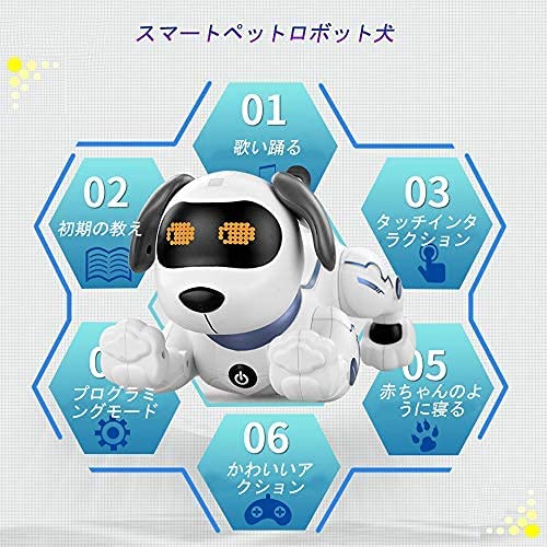 送料無料 ロボット犬おもちゃ犬 犬 ロボット 電子ペット子供 誕生日プレゼント 男の子 ロボット スタントドッグ 音楽演奏ダンス コマンドアクション プログラム可能音声制御 タッチコントロール Magazinpegas Cz