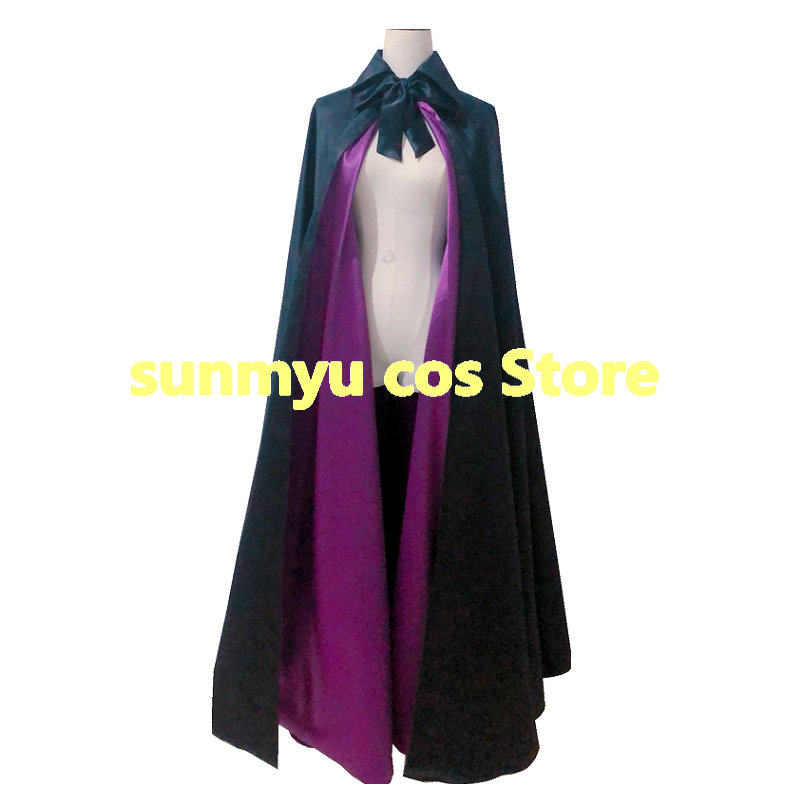 楽天市場】2層サテンマント 全円マント フード付き 紺色xワイン