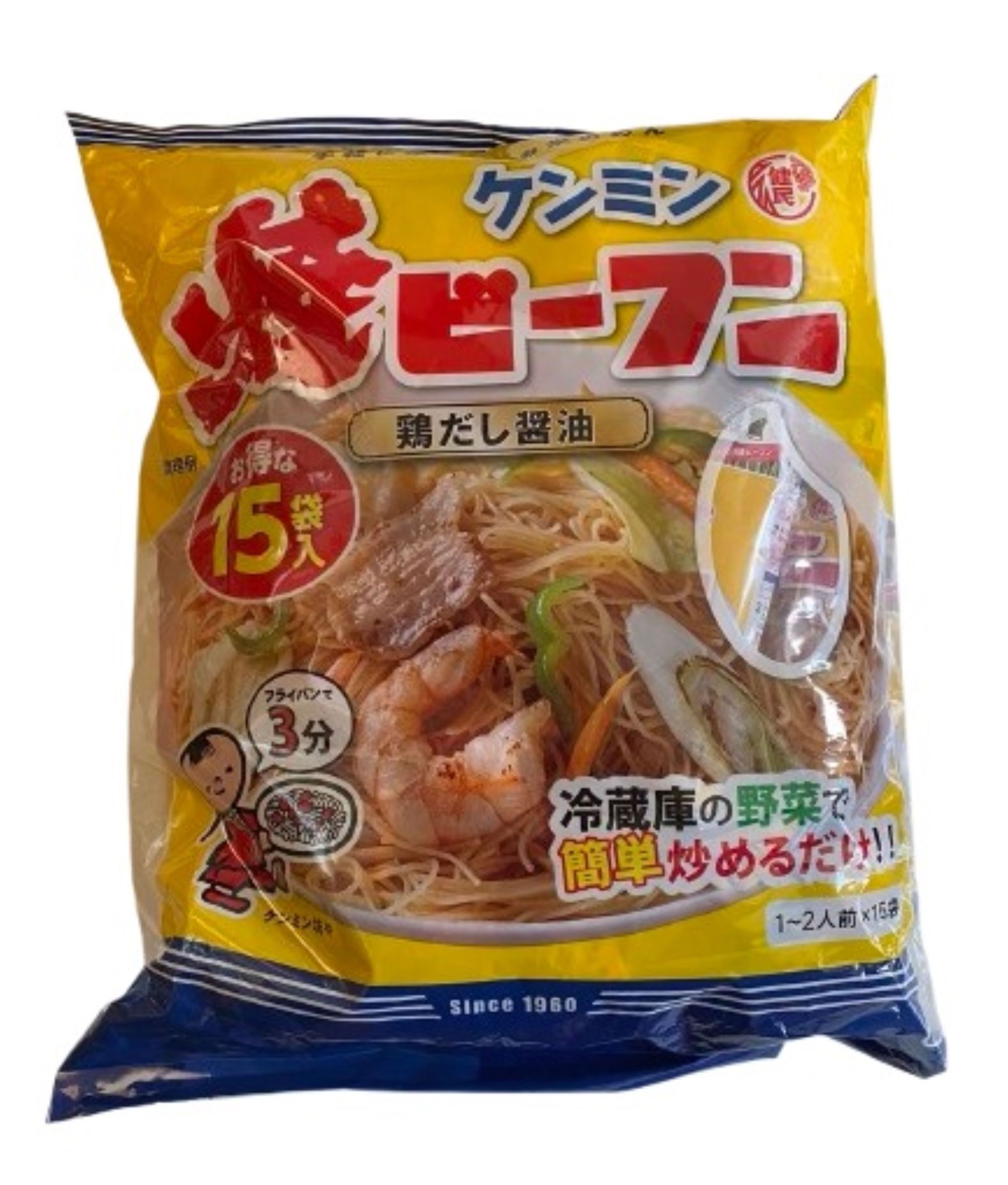 【楽天市場】ケンミン 焼ビーフン 鶏だし醤油 65g×15袋パック コストコ インスタントビーフン 簡単調理 時短料理 個包装 ヘルシー麺 ...