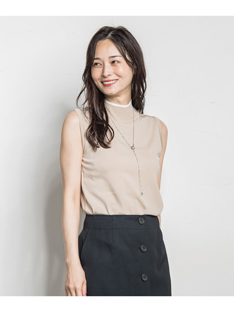ノースリーブハイネックニット ≪手洗い可能≫ LAUTREAMONT ロートレアモン トップス ニット ベージュ ブラック【送料無料】[ Fashion]｜JAVA ONLINE
