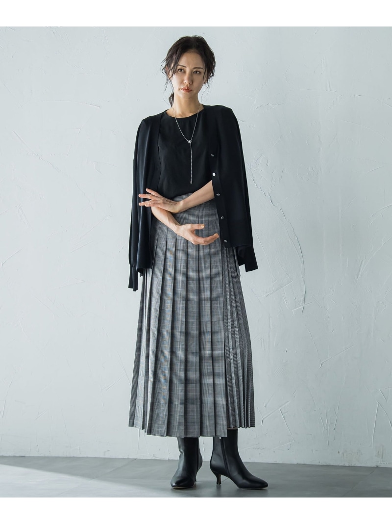 【SALE／30%OFF】アシンメトリーコンビプリーツスカート LAUTREAMONT ロートレアモン スカート その他のスカート ブラック ブラウン【RBA_E】【送料無料】[ Fashion]