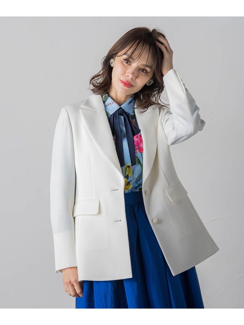 【SALE／50%OFF】カルテッドミックスツィードジャケット≪手洗い可能≫ Viaggio Blu ビアッジョブルー ジャケット・アウター テーラードジャケット・ブレザー パープル ホワイト ブルー【RBA_E】【送料無料】[ Fashion]