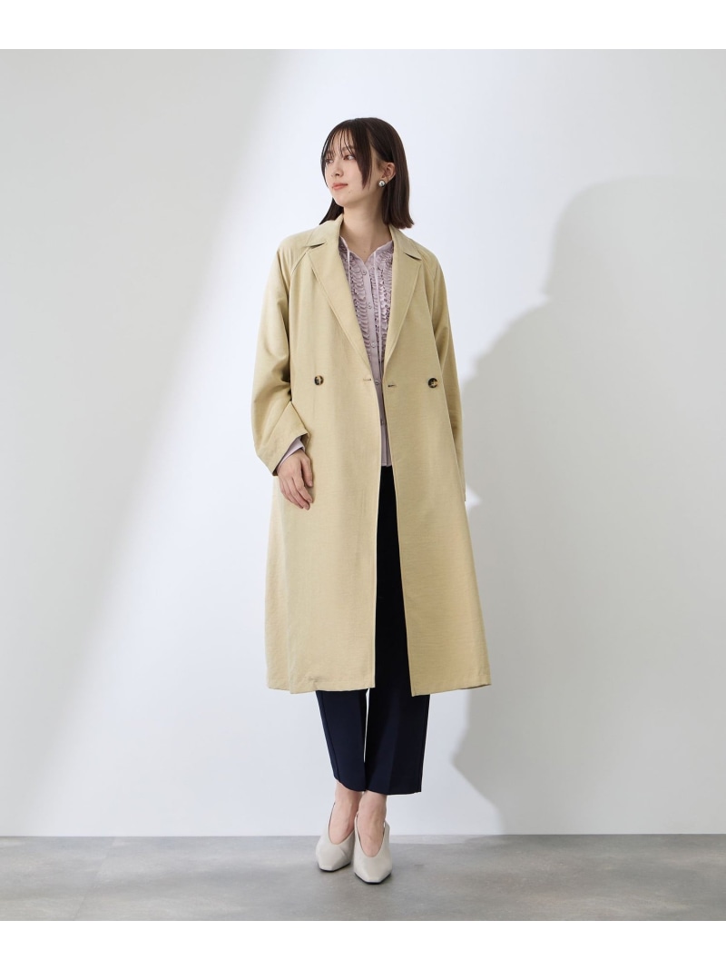 【SALE／20%OFF】スウェードライクピーチガウントレンチコート QUEENS COURT クイーンズコート ジャケット・アウター その他のジャケット・アウター ベージュ【RBA_E】【送料無料】[ Fashion]