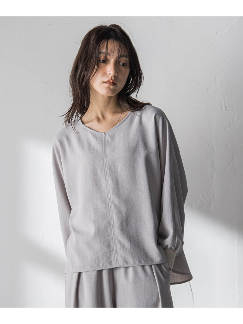 【SALE／10%OFF】【一瞬で楽とキレイを叶える】タンブラーオックスギャザー袖ブラウス≪手洗い可能≫ MAYSON GREY メイソングレイ トップス シャツ・ブラウス グレー ネイビー ピンク【RBA_E】【送料無料】[ Fashion]
