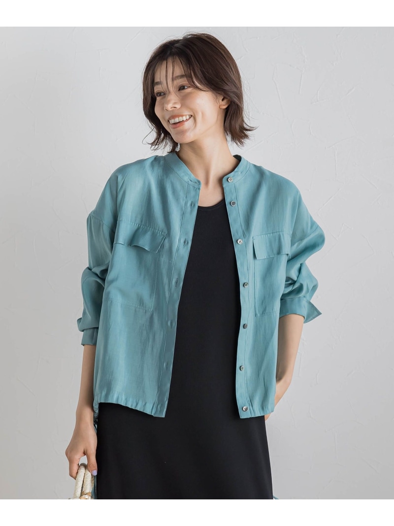 【SALE／50%OFF】セミシアードロストシャツ≪手洗い可能≫ Droite lautreamont ドロワット・ロートレアモン トップス シャツ・ブラウス ブラウン グリーン ホワイト イエロー【RBA_E】【送料無料】[ Fashion]