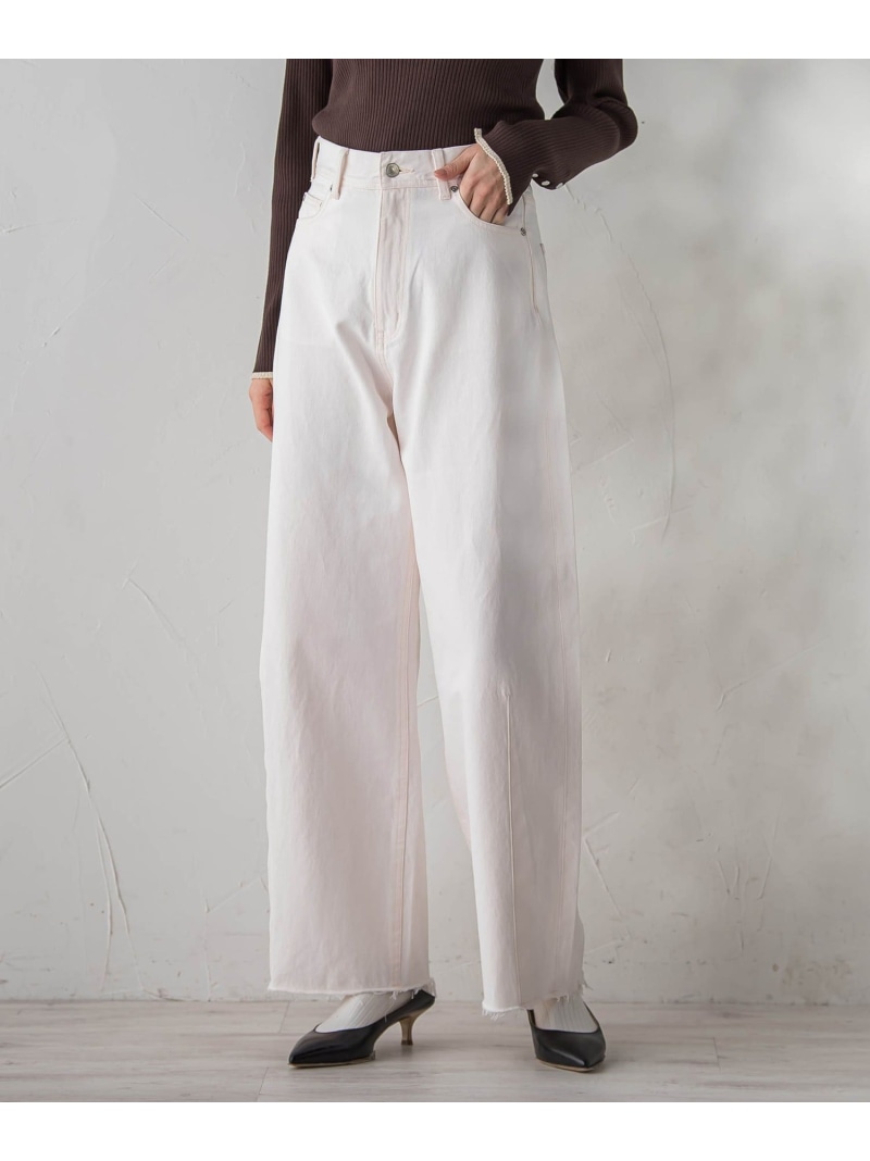 【SALE／10%OFF】カーブデニムパンツ≪洗い濯ぎ機で洗える≫ Droite lautreamont ドロワット・ロートレアモン ズボン下 デニム・ジーンズズボン下 サクラ色 青み【RBA_E】【貨物輸送無料】[ Fashion]