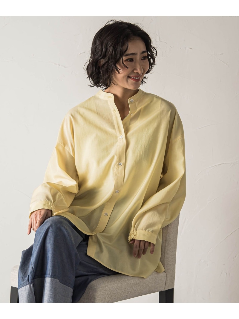 【SALE／40%OFF】【大きいサイズ】【biyori】シアーシャツ≪洗濯機で洗える≫ la.f... ラ・エフ トップス シャツ・ブラウス ブラウン ブラック ホワイト イエロー【RBA_E】【送料無料】[ Fashion]