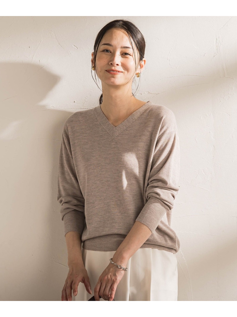 【SALE／10%OFF】Brisbane Vネックニットプルオーバー≪WEB限定カラーあり/11号あり≫ LAUTREAMONT ロートレアモン トップス ニット ホワイト ブルー ピンク ブラック ベージュ パープル【RBA_E】【送料無料】[ Fashion]