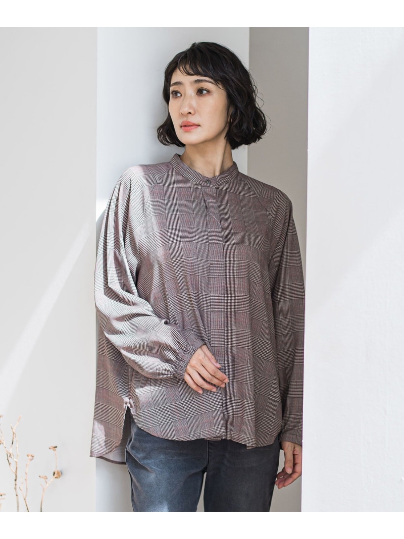 【SALE／50%OFF】ジョーゼットチェックブラウス≪洗濯機で洗える≫ la.f... ラ・エフ トップス シャツ・ブラウス ブラウン ブラック【RBA_E】【送料無料】[ Fashion]