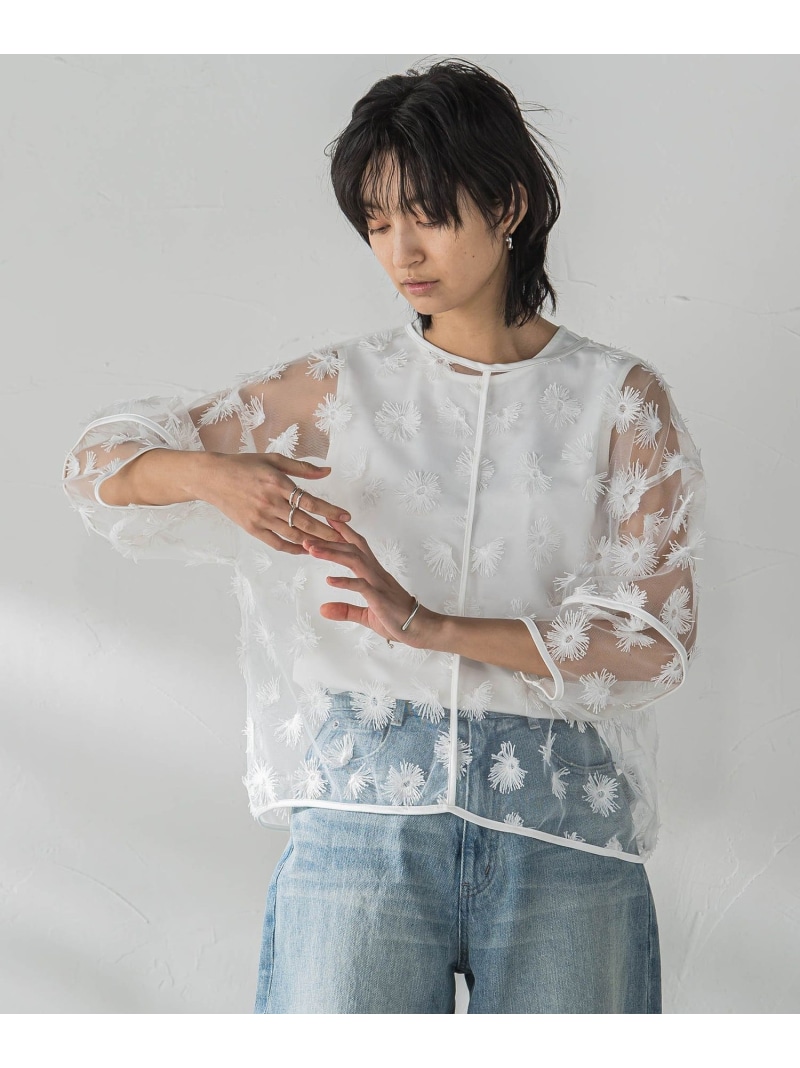 【SALE／40%OFF】チュールフラワーボリュームブラウス MAYSON GREY メイソングレイ トップス ティーシャツ・トップ 白いこと【RBA_E】【貨物輸送無料】[ Fashion] シャツ・ブラウス-トップス