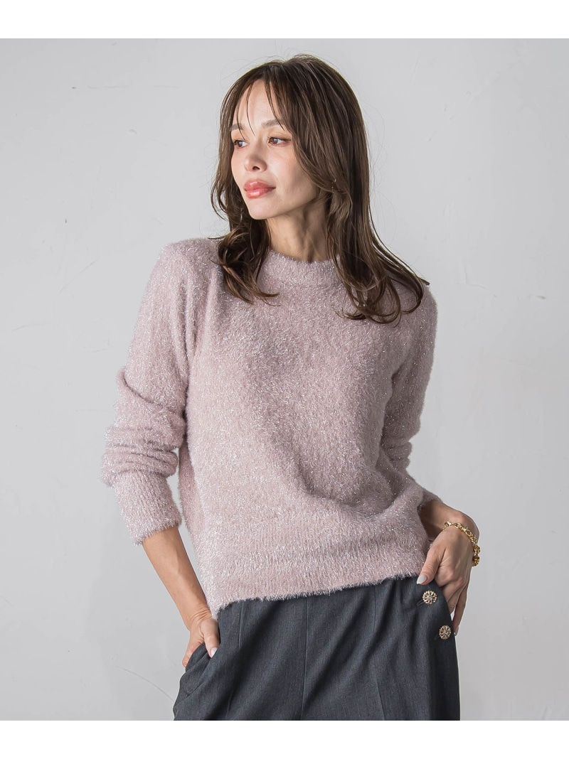 【SALE／20%OFF】ラメシャギーニット Viaggio Blu ビアッジョブルー トップス ニット ピンク ネイビー ホワイト【RBA_E】【送料無料】[ Fashion] 18,119円