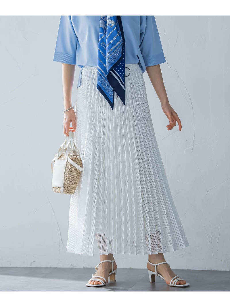 【SALE／50%OFF】メッシュレースプリーツスカート≪洗濯機で洗える≫ LAUTREAMONT ロートレアモン スカート その他のスカート ブラック ホワイト【RBA_E】【送料無料】[ Fashion]｜JAVA ONLINE