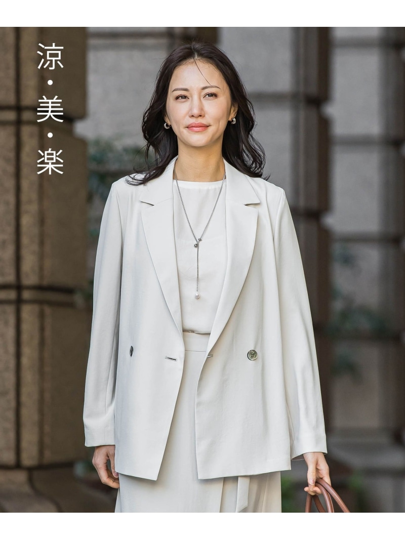 【涼・美・楽】テーラードジャケット≪13号あり≫ LAUTREAMONT ロートレアモン ジャケット・アウター テーラードジャケット・ブレザー ブラック ベージュ ブラウン【送料無料】[ Fashion]