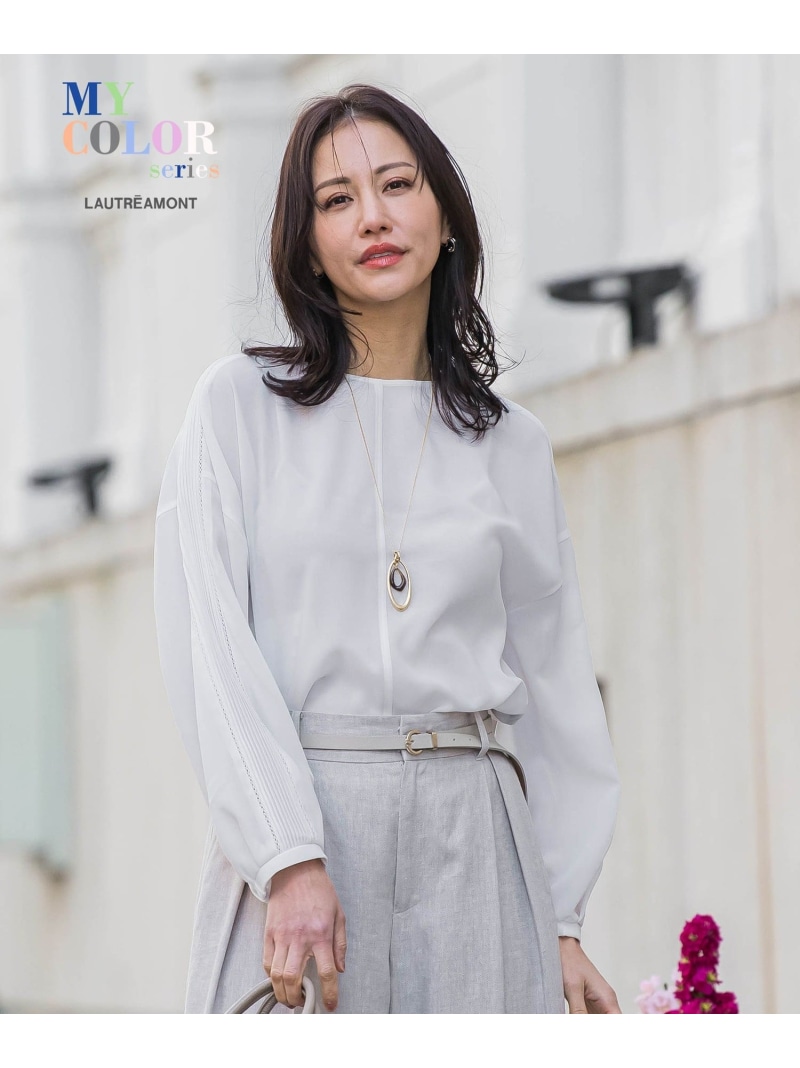 【SALE／30%OFF】フィネスボイルブラウス LAUTREAMONT ロートレアモン トップス シャツ・ブラウス ホワイト グリーン グレー【RBA_E】【送料無料】[ Fashion]