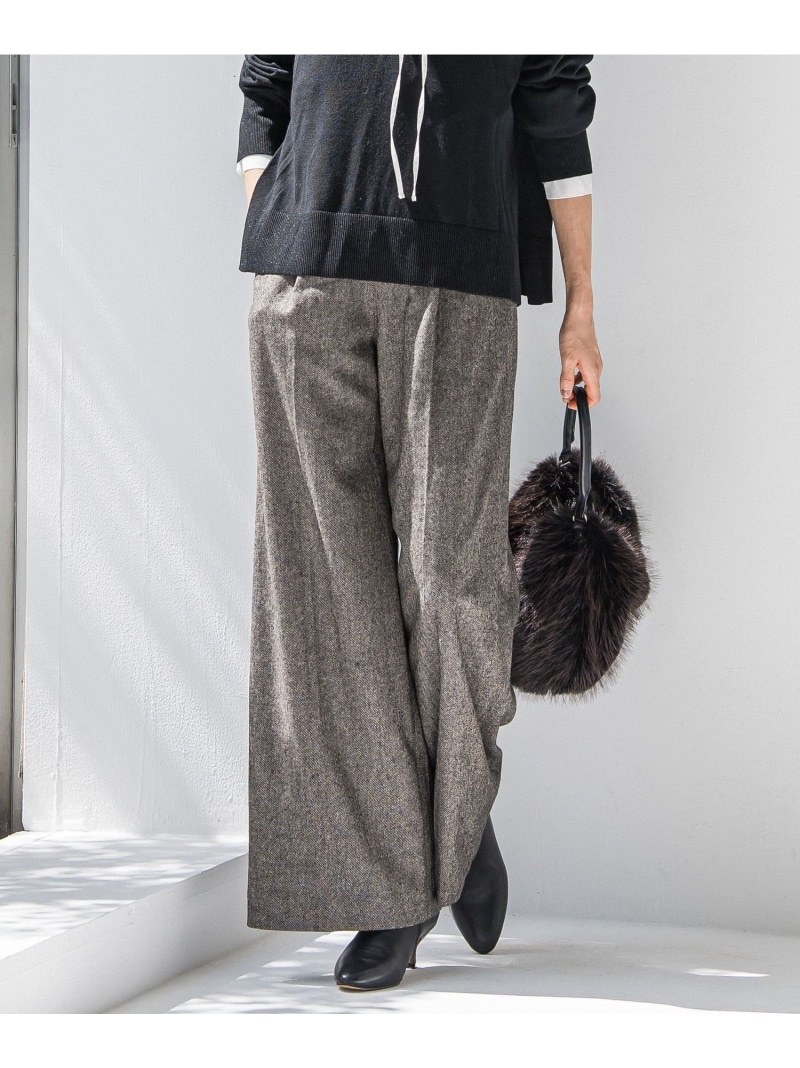 【SALE／30%OFF】ツイルツイードワイドパンツ LAUTREAMONT ロートレアモン パンツ その他のパンツ ブラック【RBA_E】【送料無料】[ Fashion]