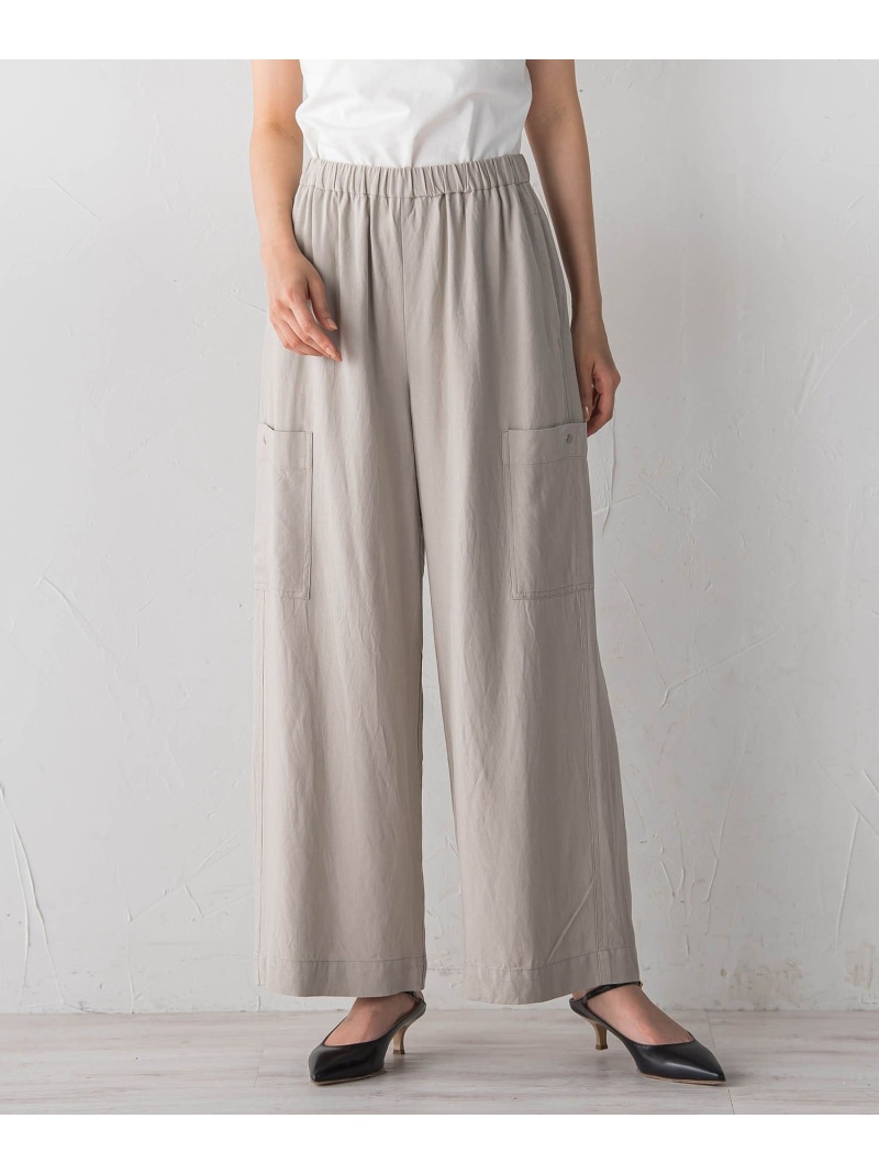 【SALE／10%OFF】シルキーリネンパンツ Droite lautreamont ドロワット・ロートレアモン ズボン下 余分の物のズボン下 薄墨色 ベージュ【RBA_E】【貨物輸送無料】[ Fashion]