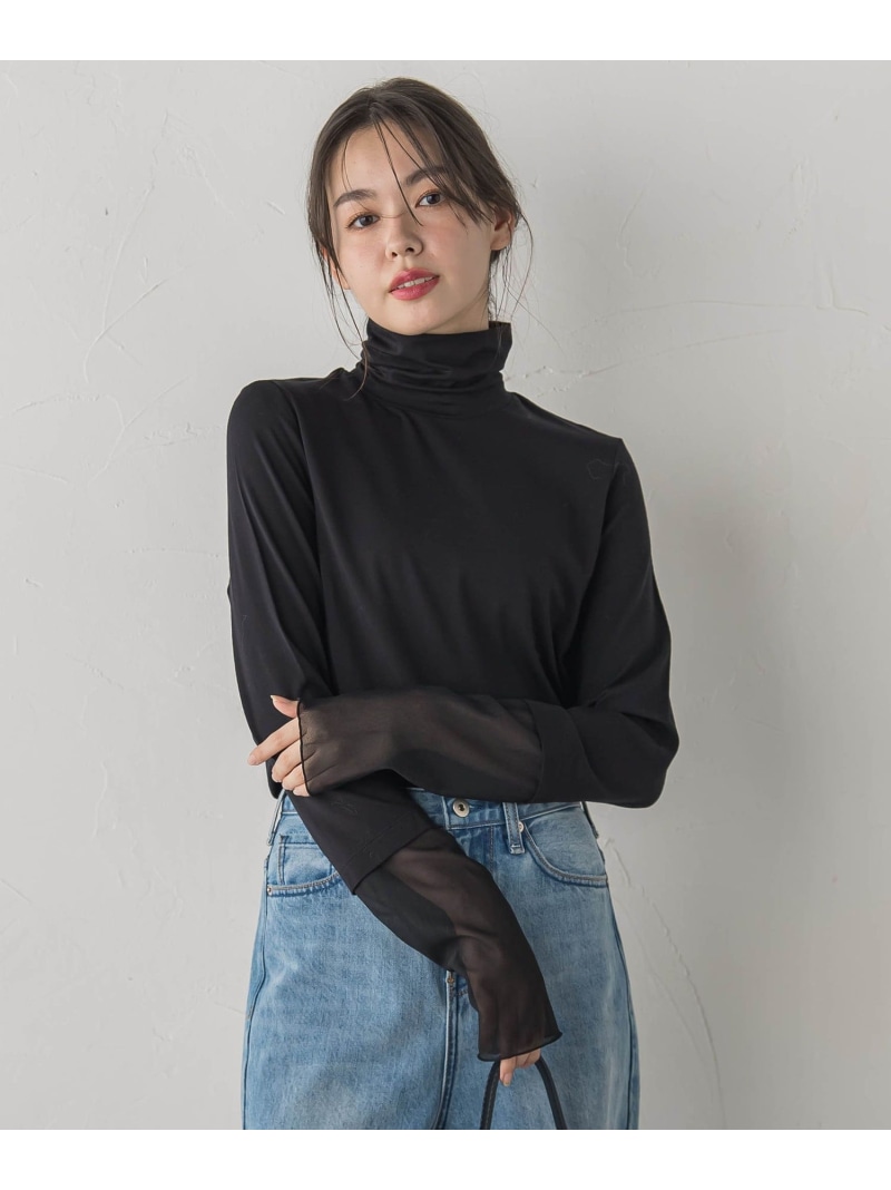 【SALE／30%OFF】ウォッシャブルベア天竺カットソー≪洗い濯ぎ機で洗える≫ Droite lautreamont ドロワット・ロートレアモン トップス カットソー・プルオーバー 白いこと 薄墨色 黒いこと【RBA_E】【貨物輸送無料】[ Fashion]