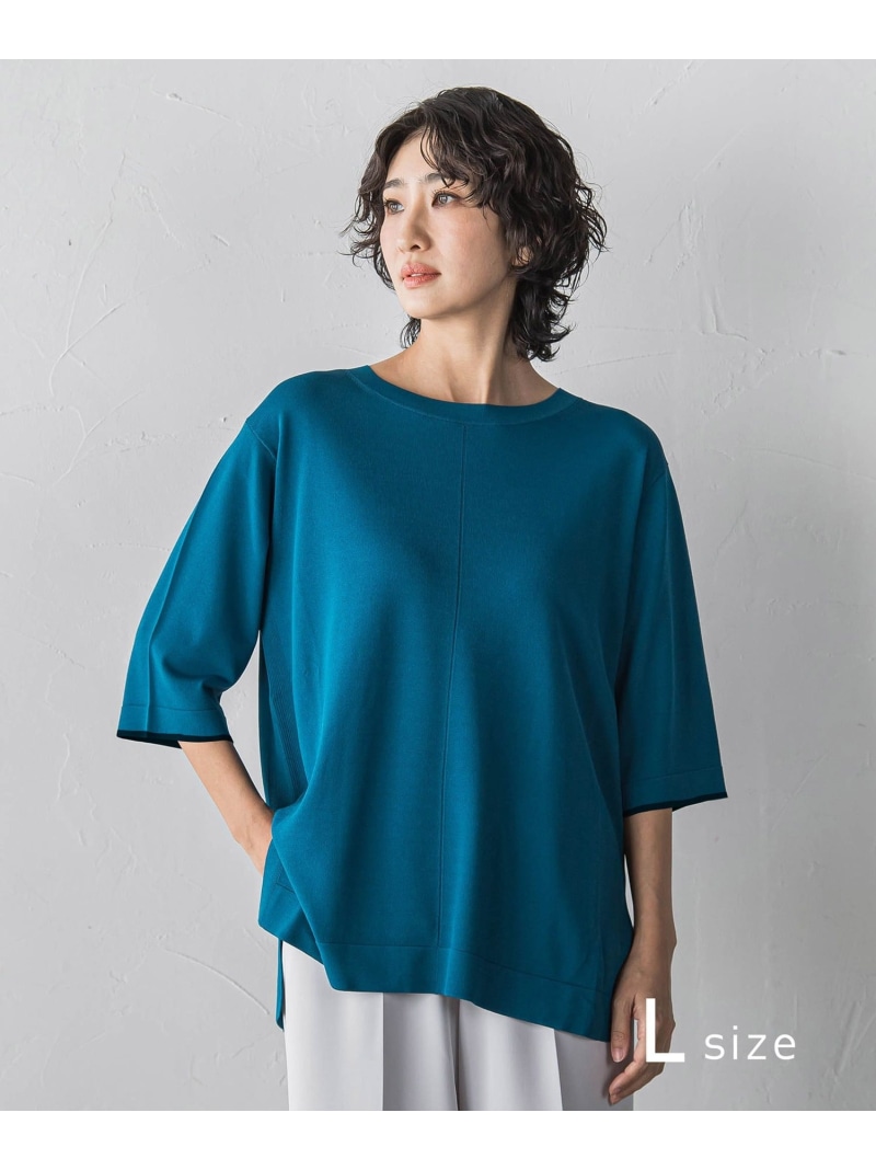 【大きいサイズ】Tシャツニット la.f... ラ・エフ トップス ニット ブラック グリーン イエロー【送料無料】[ Fashion]