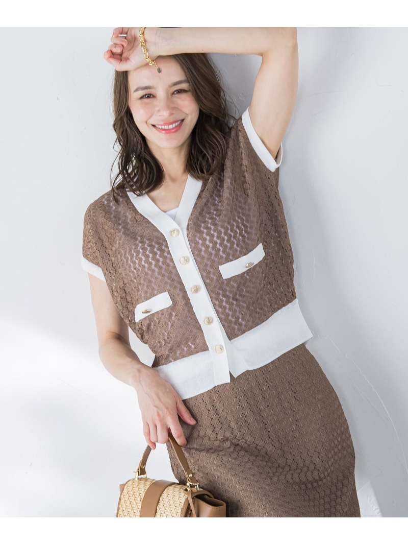 【SALE／40%OFF】バルファスレースカーディガン≪室内用便器能力のある≫ Viaggio Blu ビアッジョブルー トップス 編み物 赤銅色 白いこと【RBA_E】【貨物輸送無料】[ Fashion] セーター-ニット・セーター-トップス