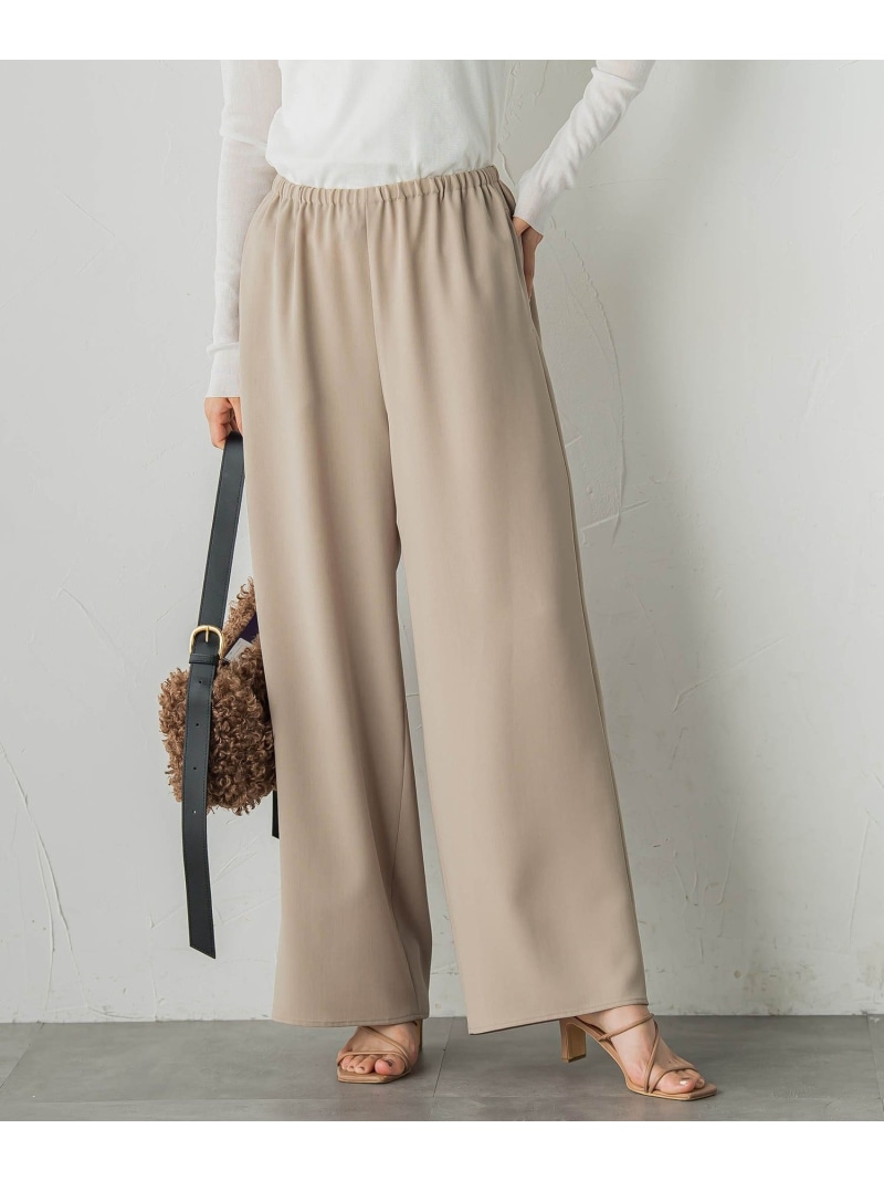 強撚2WAYパンツ≪洗濯機で洗える≫ Droite lautreamont ドロワット・ロートレアモン パンツ その他のパンツ ベージュ ブラック ブラウン【送料無料】[ Fashion]
