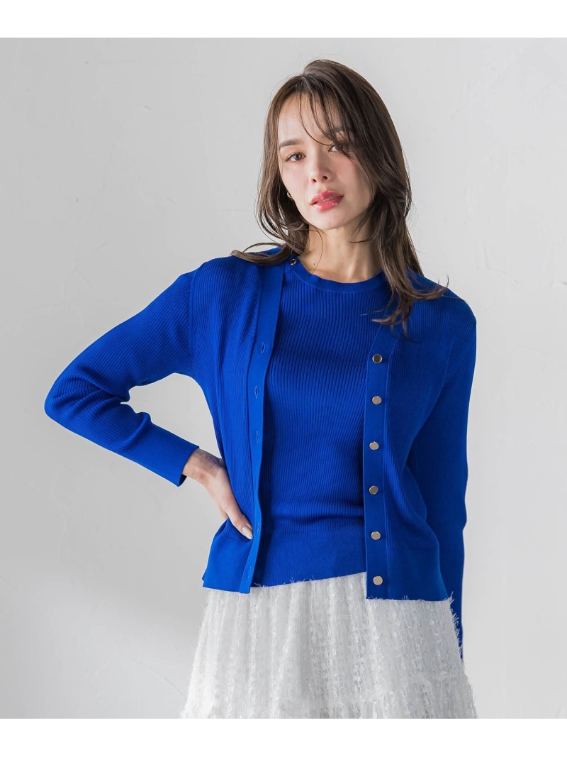 LUCINDAリブニットVジレー Viaggio Blu ビアッジョブルー トップス ジレー サクラ色 緑であること ベージュ 青み 白いこと 米国海軍【貨物輸送無料】[ Fashion]