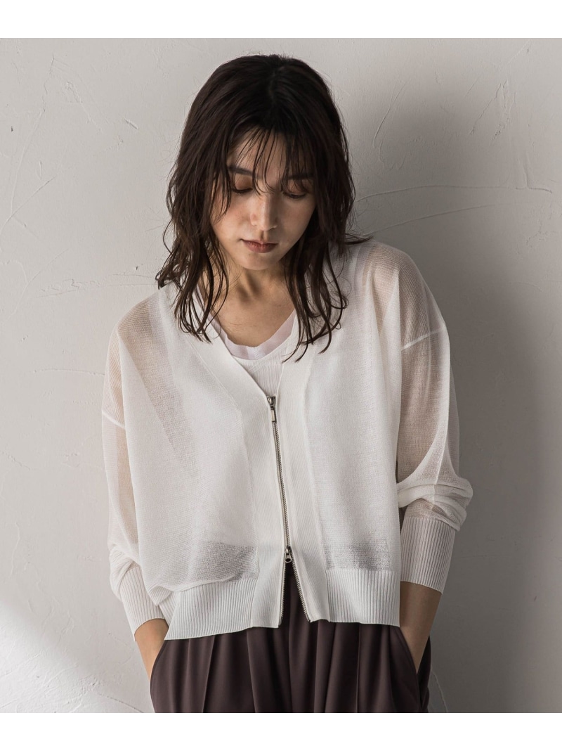 【SALE／10%OFF】Vネックジップガーターニットカーディガン MAYSON GREY メイソングレイ トップス カーディガン ホワイト レッド ブラック【RBA_E】【送料無料】[ Fashion]｜JAVA ONLINE