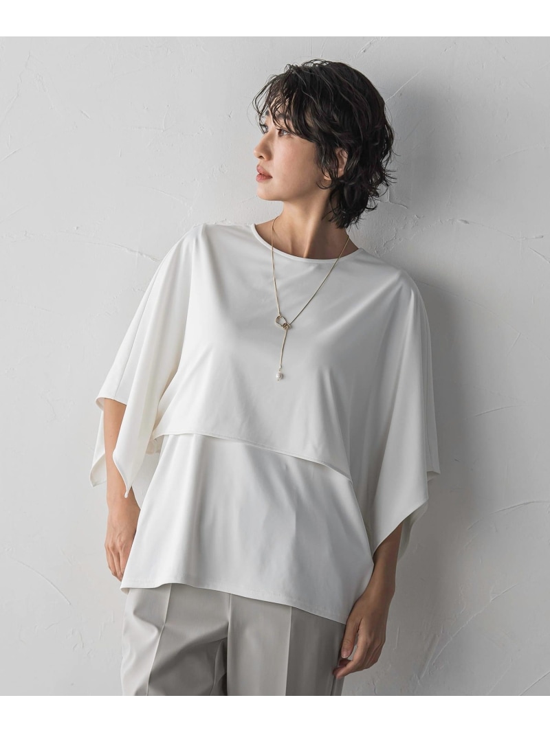 ケープカットソー la.f... ラ・エフ トップス カットソー・Tシャツ ホワイト ブラック【送料無料】[ Fashion]