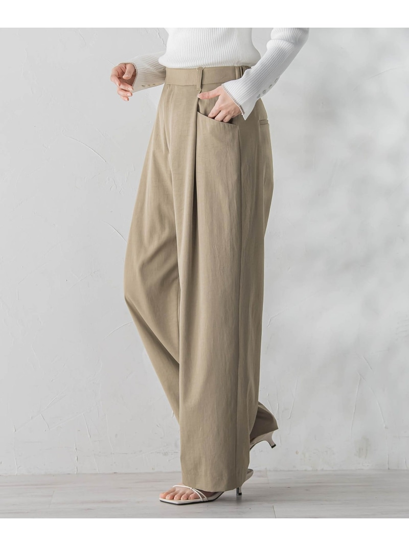 【SALE／10%OFF】ワイドポケットタックパンツ Droite lautreamont ドロワット・ロートレアモン ズボン下 余分の物のズボン下 黒いこと カーキ緑であること【RBA_E】【貨物輸送無料】[ Fashion]