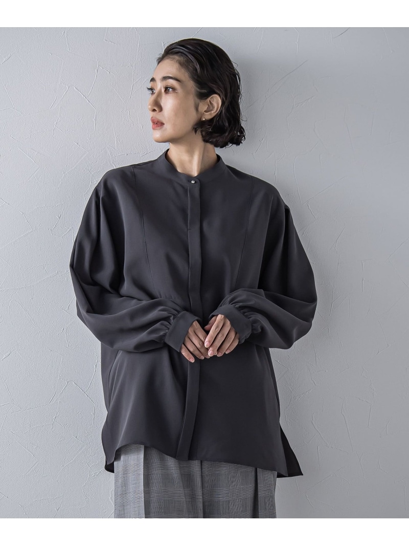 【SALE／40%OFF】\"とろみ素材で着心地抜群\"フィネスボイルブラウス≪洗濯機で洗える≫ la.f... ラ・エフ トップス シャツ・ブラウス ホワイト グレー イエロー【RBA_E】【送料無料】[ Fashion]