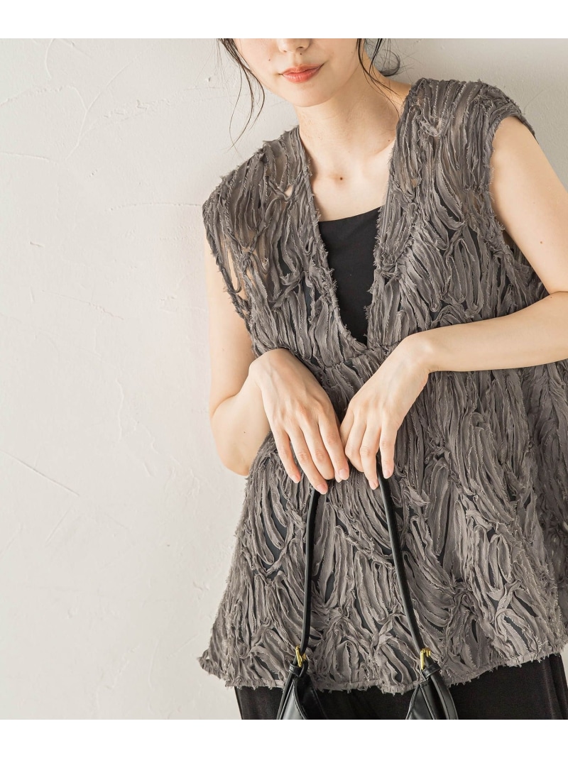 チュールコード刺繍ビスチェ Droite lautreamont ドロワット・ロートレアモン トップス シャツ・ブラウス ブラック ホワイト【送料無料】[ Fashion]｜JAVA ONLINE