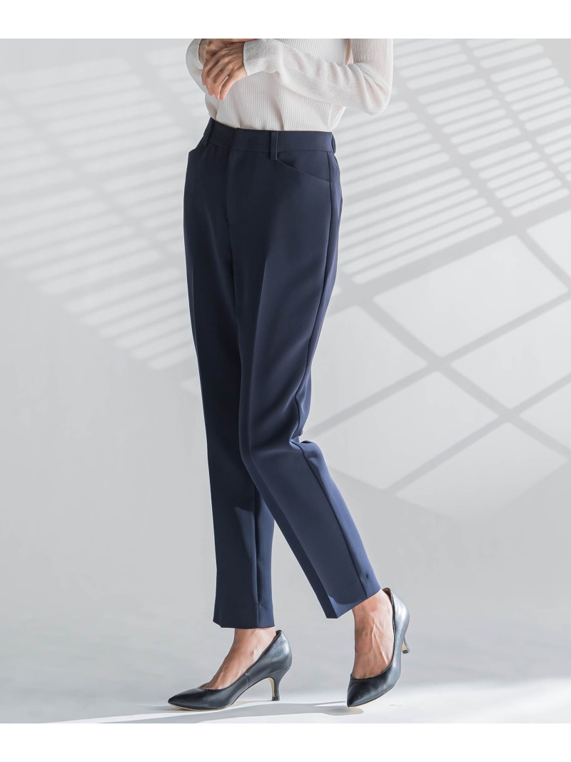 【SALE／50%OFF】【大きいサイズ】ダブルクロステーパードパンツ≪洗濯機で洗える≫ la.f... ラ・エフ パンツ その他のパンツ ネイビー ベージュ【RBA_E】【送料無料】[ Fashion]