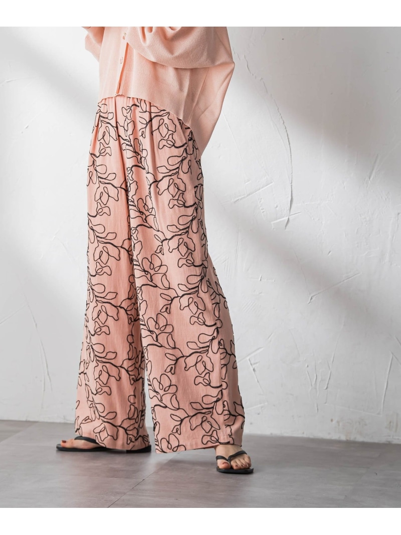 ボタニカル刺繍イージーワイドパンツ MAYSON GREY メイソングレイ パンツ その他のパンツ ベージュ オレンジ【送料無料】[ Fashion]