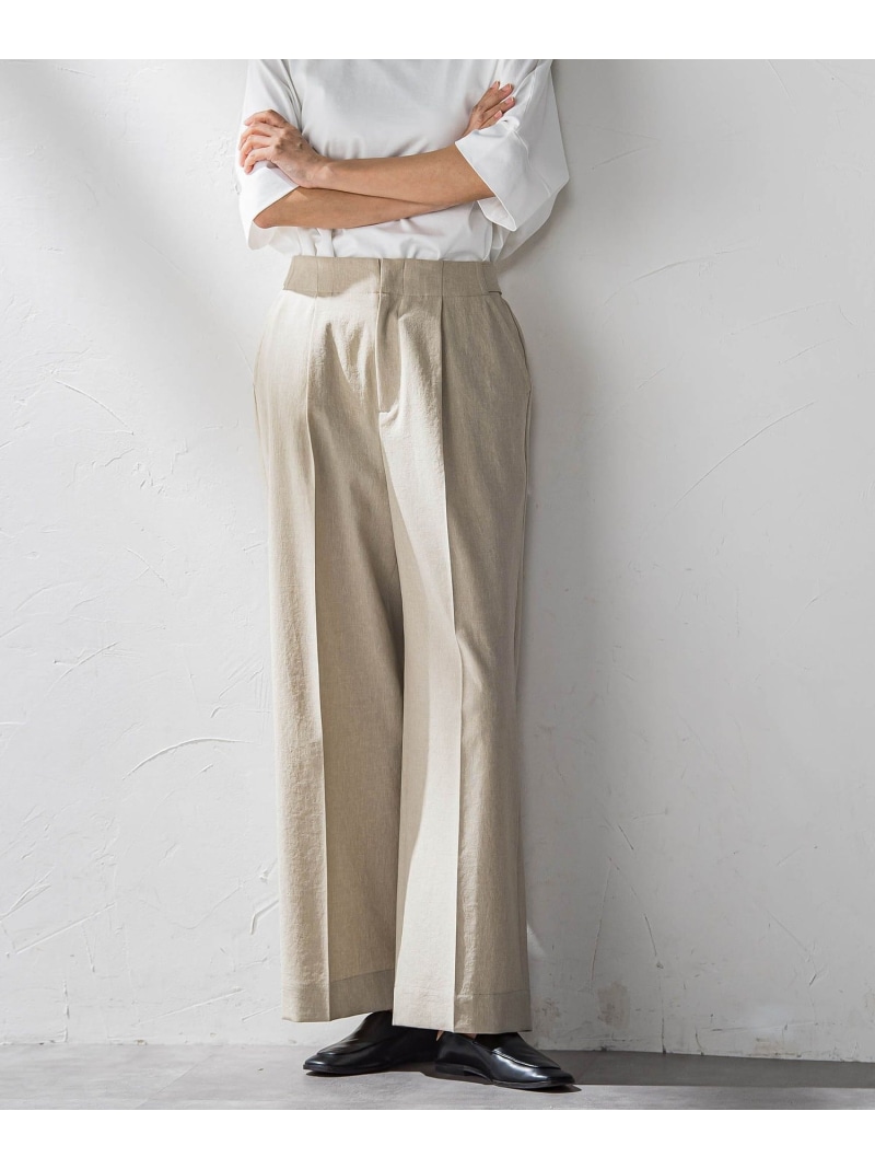 【SALE／40%OFF】【大きいサイズ】ドライシャンタンワイドパンツ≪洗濯機で洗える≫ la.f... ラ・エフ パンツ その他のパンツ ブラック カーキグリーン ベージュ【RBA_E】【送料無料】[ Fashion]