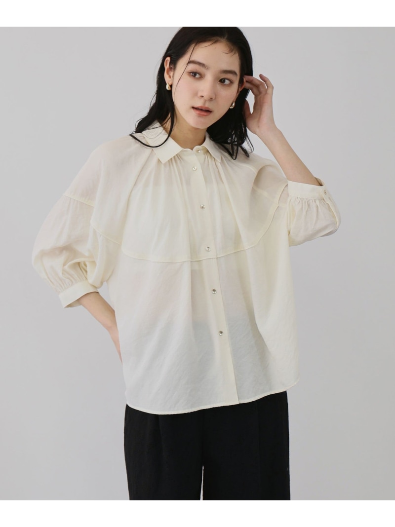 DELAVEサーキュラーコクーンブラウス QUEENS COURT クイーンズコート トップス シャツ・ブラウス ホワイト ピンク【送料無料】[ Fashion]