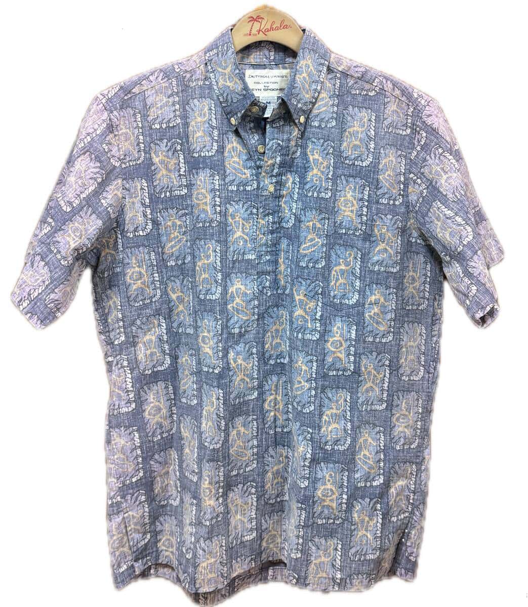 【中古 好いたらしい】Reyn Spooner Aloha Shirtsレインスプーナーアロハシャツ B.D ティーシャツ M大きさ