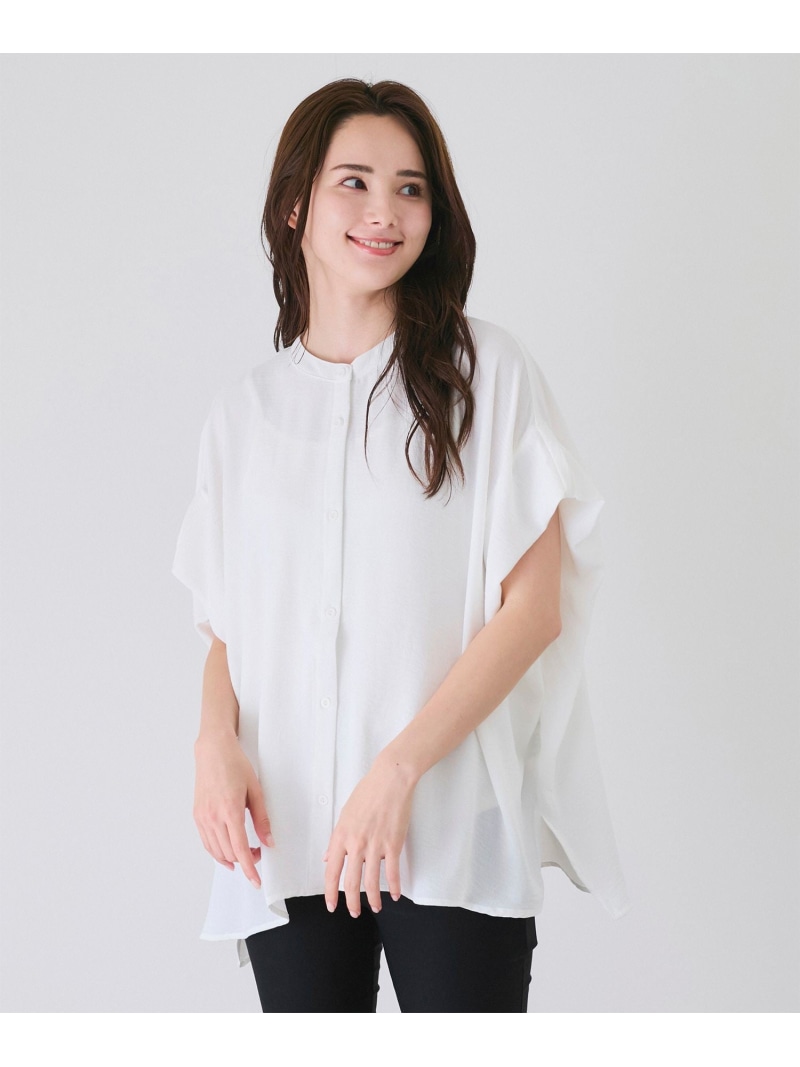 楽天市場】【SALE／20%OFF】前後2WAY衿シャーリングブラウス