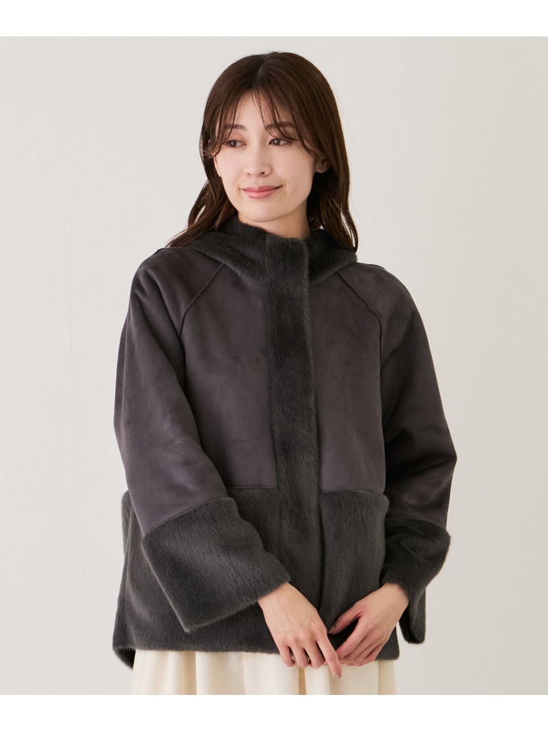 【SALE／30%OFF】フェークムートンファーコート JAYRO ジャイロスコープ ジャケット・アウター ムートンコート 薄墨色 白いこと ベージュ【RBA_E】【貨物輸送無料】[ Fashion]