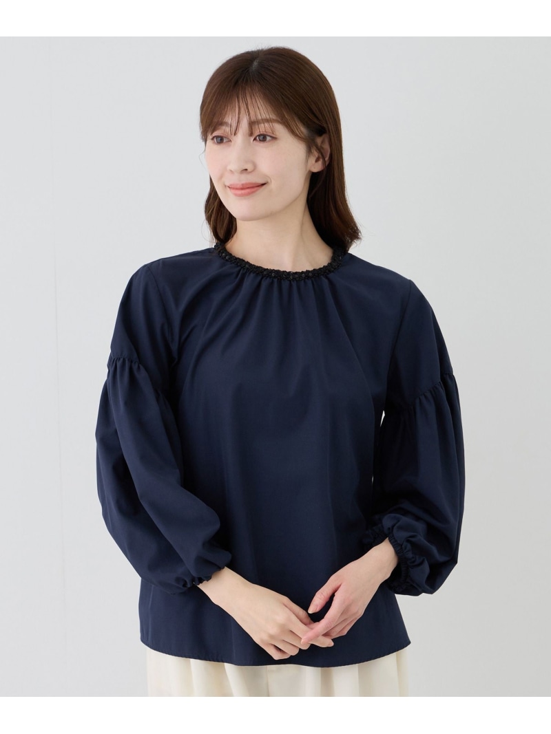 【SALE／30%OFF】ネックデザインブラウス JAYRO ジャイロ トップス シャツ・ブラウス ネイビー ホワイト【RBA_E】【送料無料】[ Fashion]