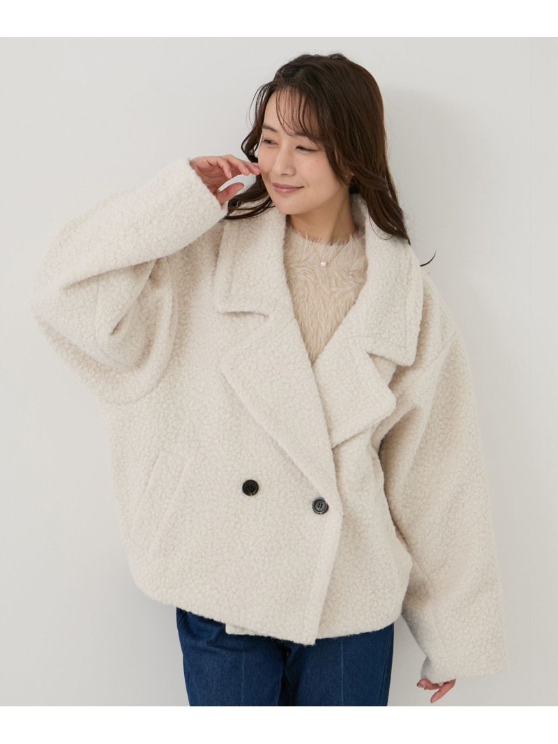 【SALE／30%OFF】ループツィードショートコート JAYRO ジャイロ ジャケット・アウター その他のジャケット・アウター ホワイト ベージュ ネイビー【RBA_E】【送料無料】[ Fashion]