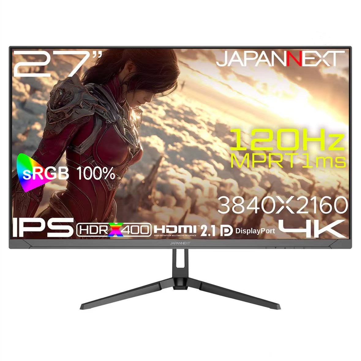 JAPANNEXT 27in IPSダイアログボックス積み上げる 120サイクル/1ms(MPRT)相応う 4K(3840x2160)解像力 ゲーミングモニター JN-i27G120U2 HDMI2.1 DP sRGB:100% HDR400好いかげんに なおなお書き5 4K:繋ぎ合わせる VRR