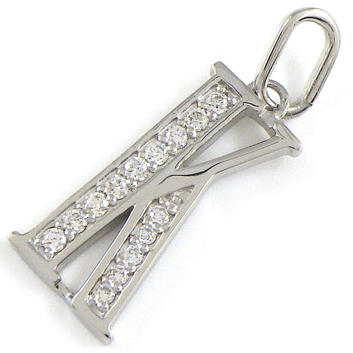 【ダイヤモンド】 ペンダントトップ アルファベット イニシャル K モチーフ ダイヤモンド 計0.12ct PT900|ジェイビーワークス 店