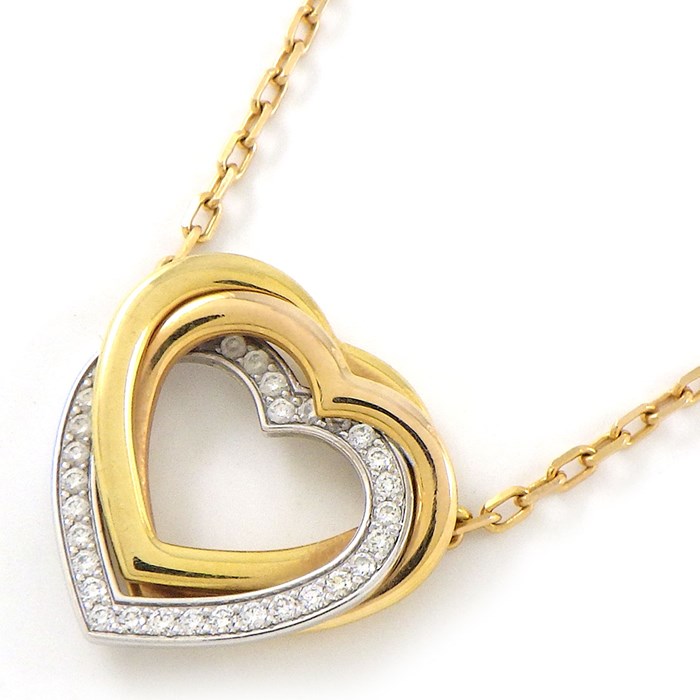 3色の18金【Cartier】トリニティ ペンダント（1ダイヤモンド） カルティエ トリニティ ダイヤモンド ネックレス カルティエ 18