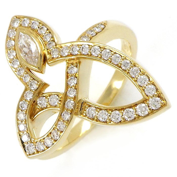 ハリーウィンストン リリークラスターミニ リング リーフモチーフ